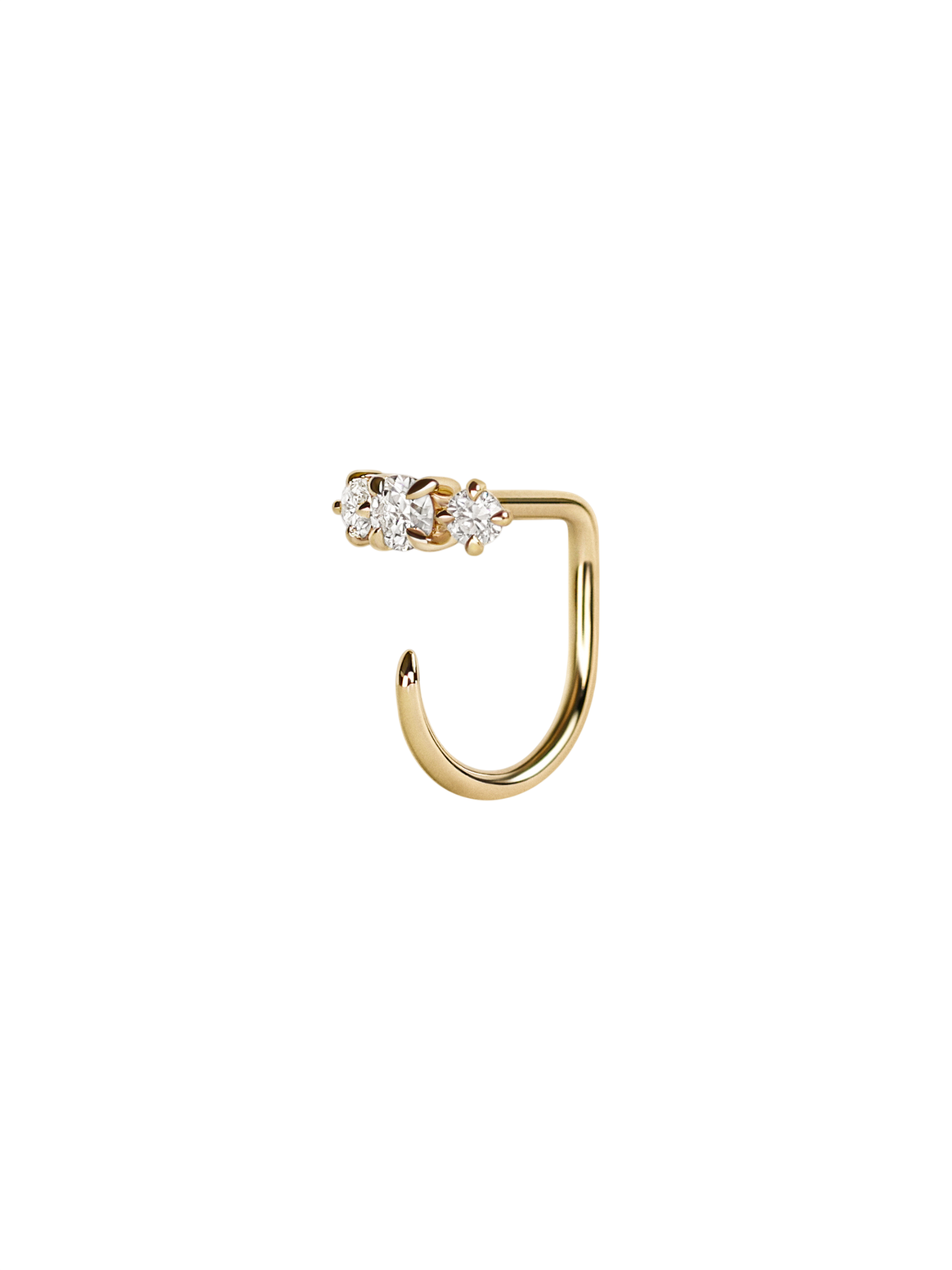 Triptych claw earring